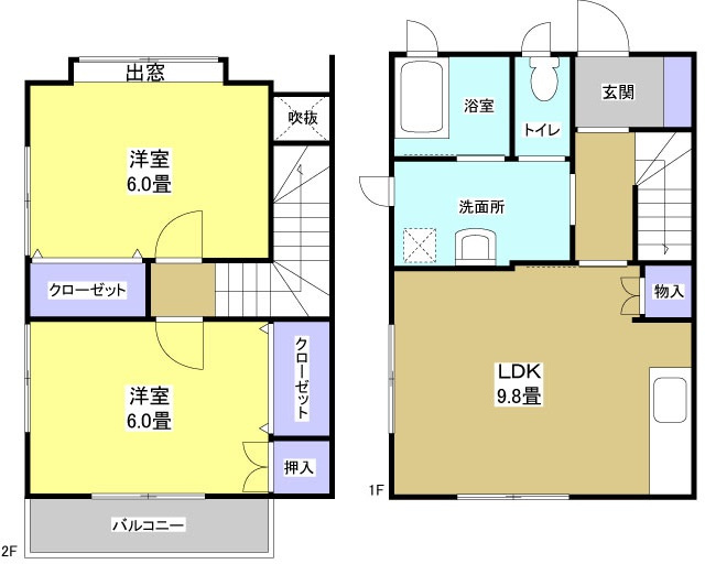 磐田市刑部島の賃貸マンションの間取り