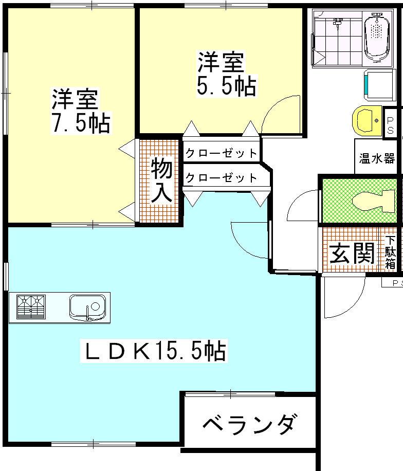 MSタウンⅡ203の間取り