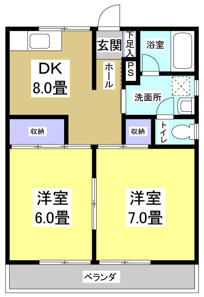 エマノンハイツⅠ101の間取り