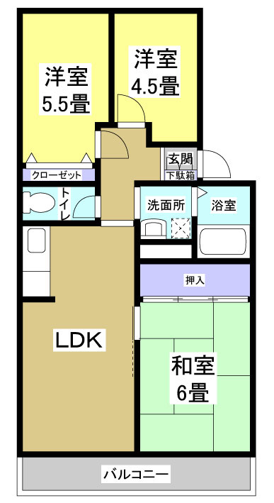 Kフラットの間取り