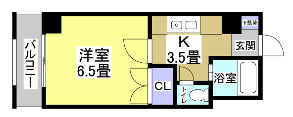 ホリホックイン元浜201の間取り