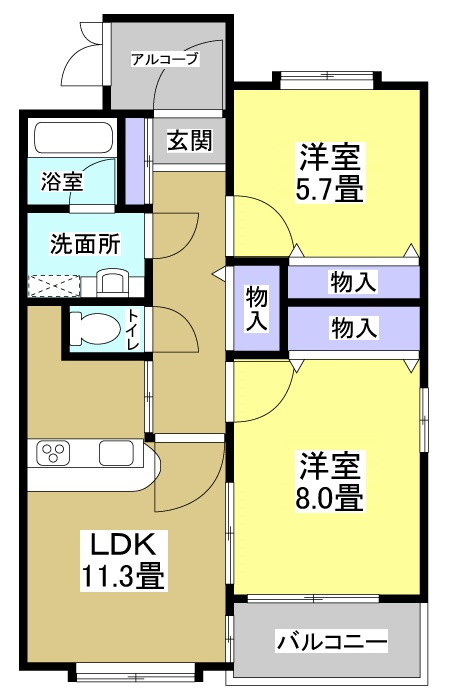 Verde薬師404の間取り