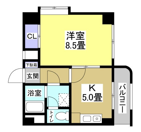 ホリホックイン元浜605の間取り