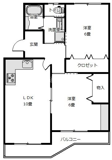遠鉄ハイツ西ヶ崎Eの間取り