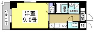 浜松市中区元浜町の賃貸マンションの間取り