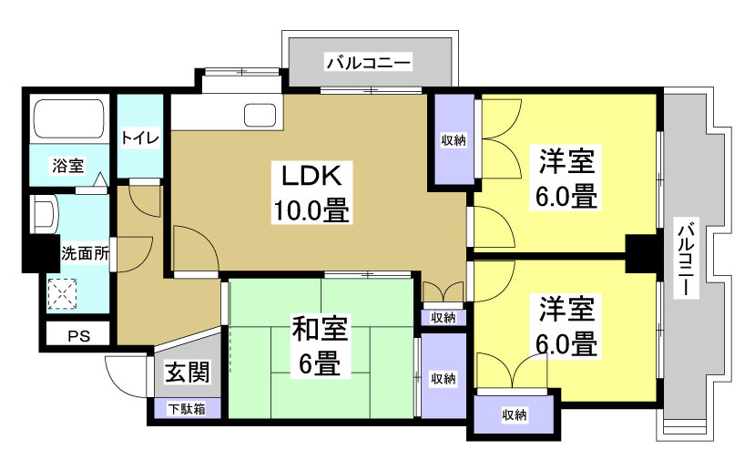 浜松市中区萩丘３丁目の賃貸マンションの間取り
