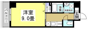 浜松市中区元浜町の賃貸マンションの間取り