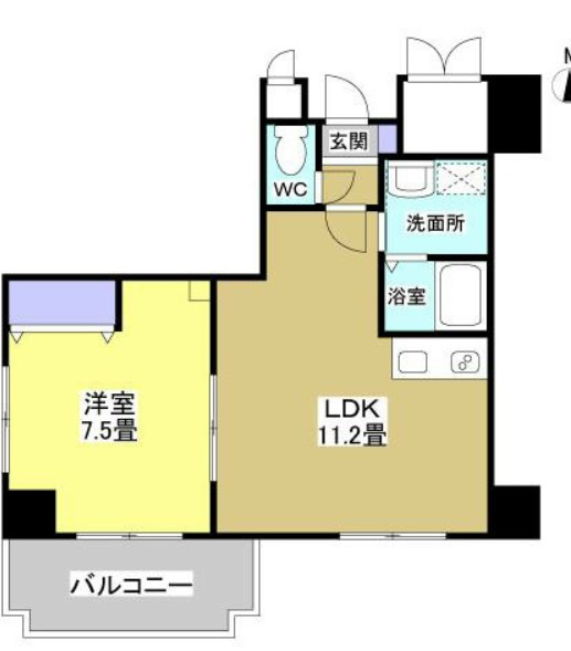 浜松市中区元魚町の賃貸マンションの間取り