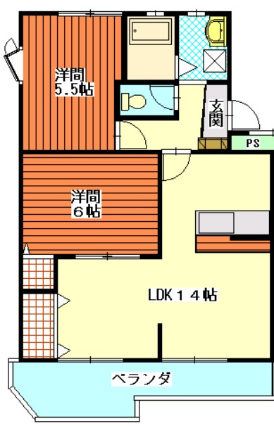 MSタウンⅢF-1の間取り