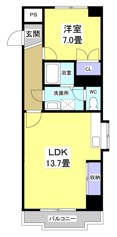 浜松市中区萩丘３丁目の賃貸マンションの間取り