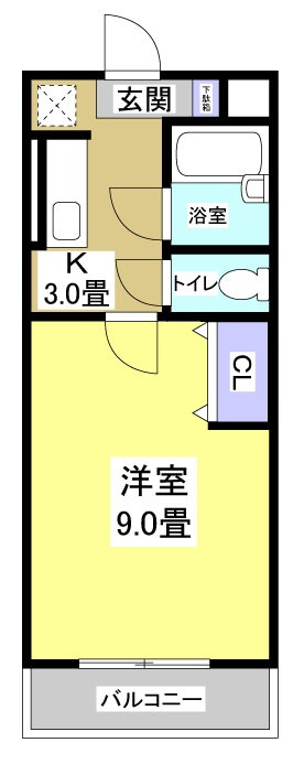 浜松市中区住吉４丁目の賃貸マンションの間取り