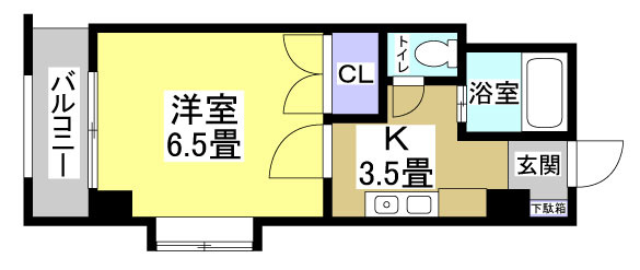 浜松市中区元浜町の賃貸マンションの間取り