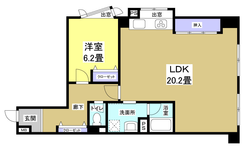 浜松市中区助信町の賃貸マンションの間取り