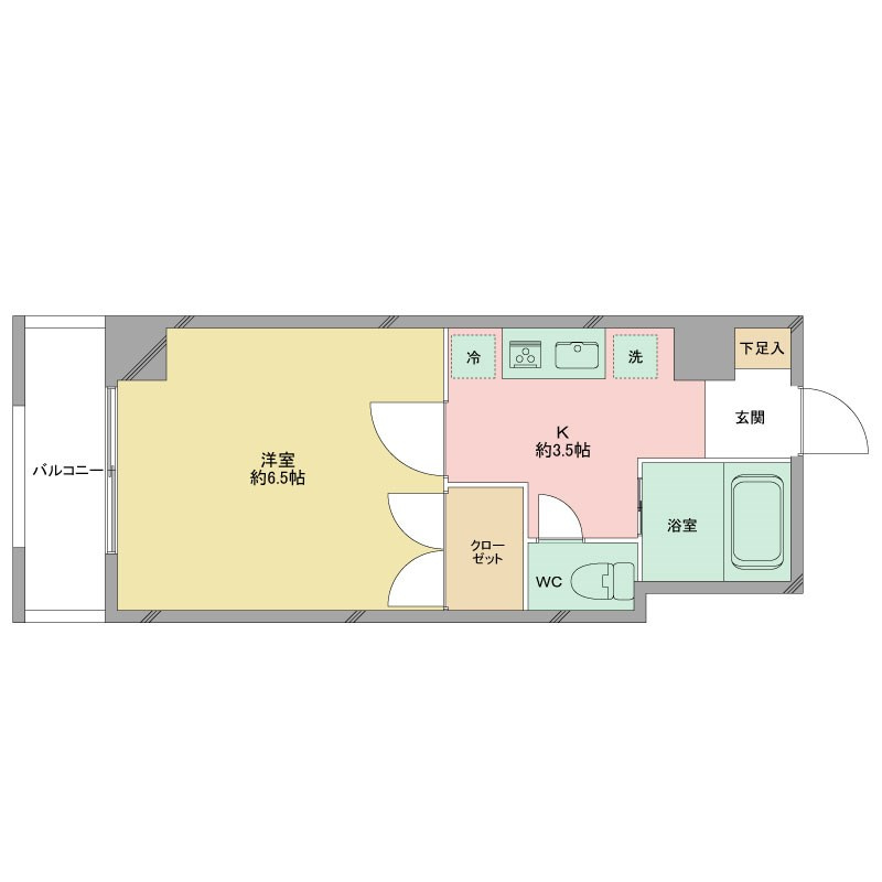 浜松市中区元浜町の賃貸マンションの間取り