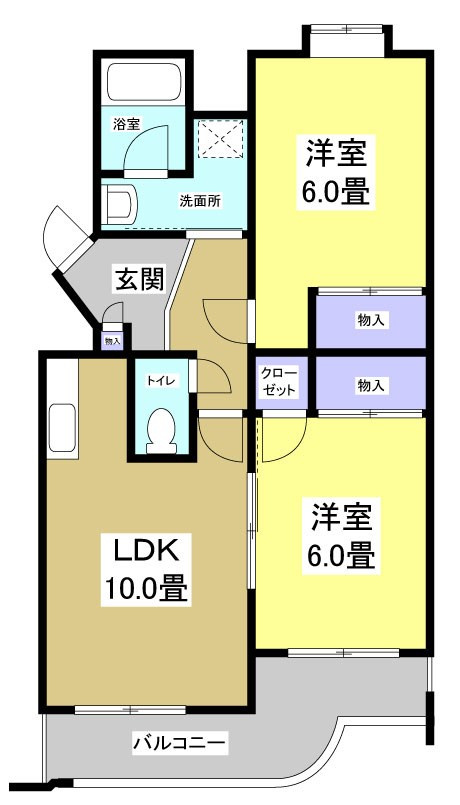 遠鉄ハイツ西ヶ崎Fの間取り