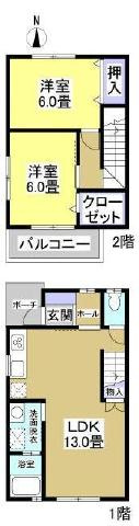 テラス天龍8Wの間取り