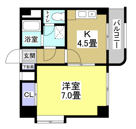 ホリホックイン元浜206の間取り