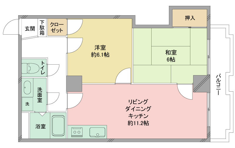 ホリホックイン萩丘の間取り