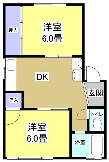 杉山ハイツＢ206の間取り