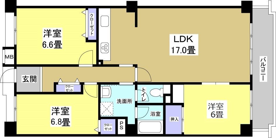 遠鉄メゾン助信403の間取り
