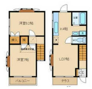 川勝メゾネットの間取り