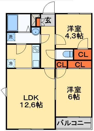 柏市塚崎の賃貸マンションの間取り