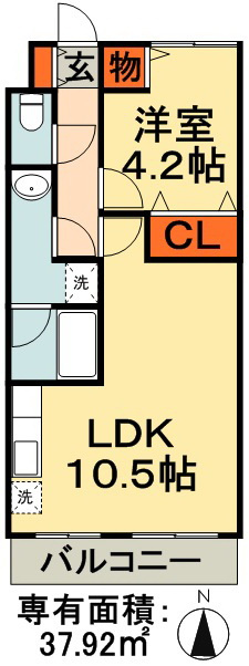 千葉市中央区星久喜町の賃貸マンションの間取り
