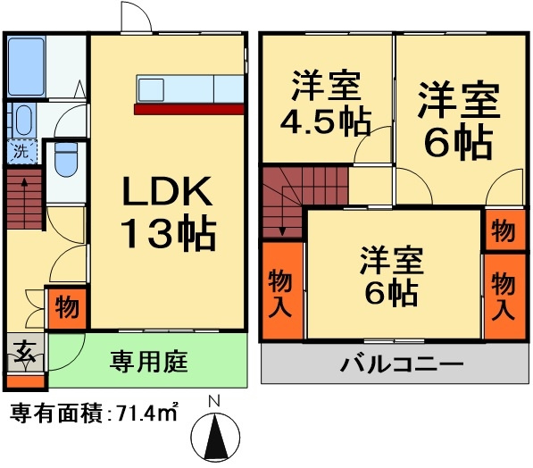 の賃貸マンションの間取り