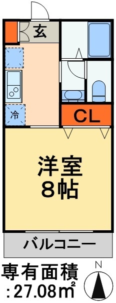 千葉市中央区道場北２丁目の賃貸マンションの間取り