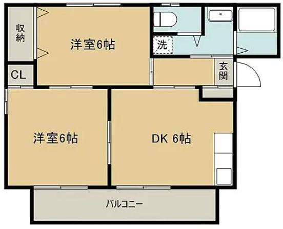 小平市小川町２丁目の賃貸マンションの間取り