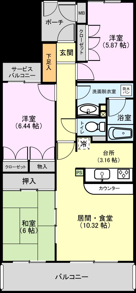 ブライティ広沢208の間取り