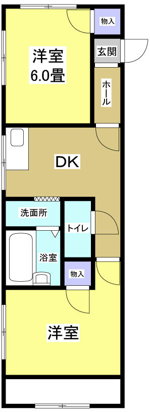 M\\'s谷上205の間取り