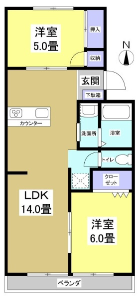 ハイツ藤森102の間取り