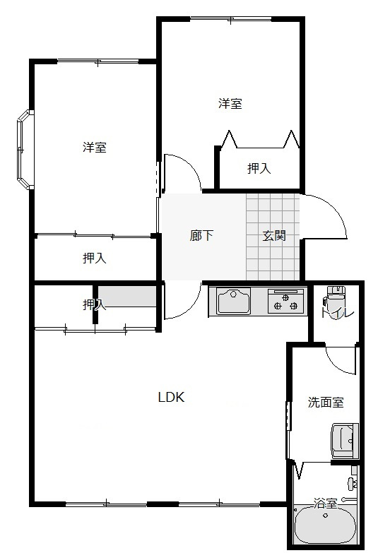 遠鉄ハイツ西ヶ崎E101の間取り