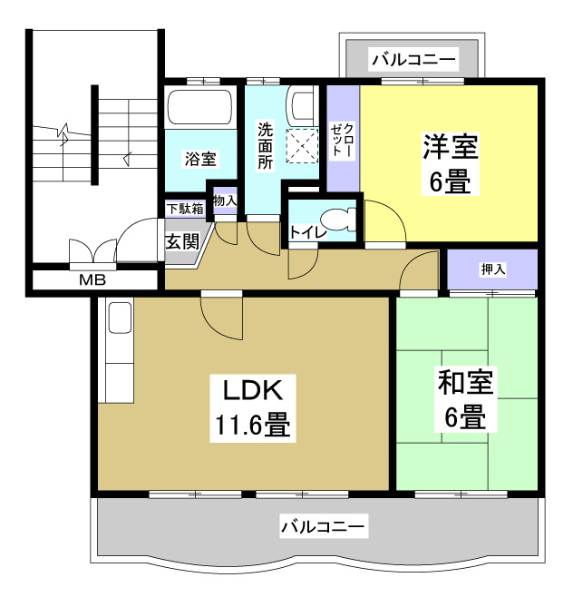 オンフィールド201の間取り