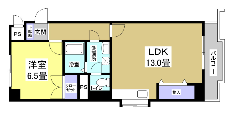 浜松市中区萩丘３丁目の賃貸マンションの間取り