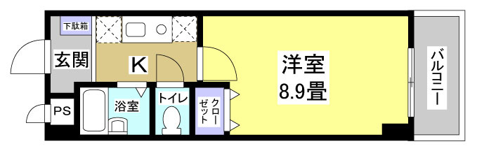 浜松市中区八幡町の賃貸マンションの間取り
