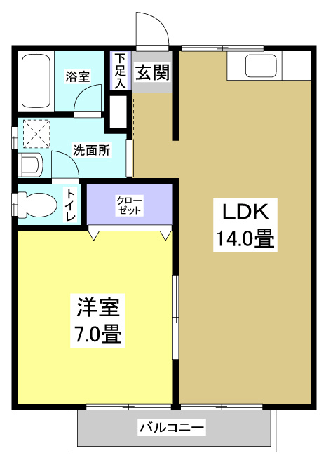 エマノンハイツⅠ２０３の間取り
