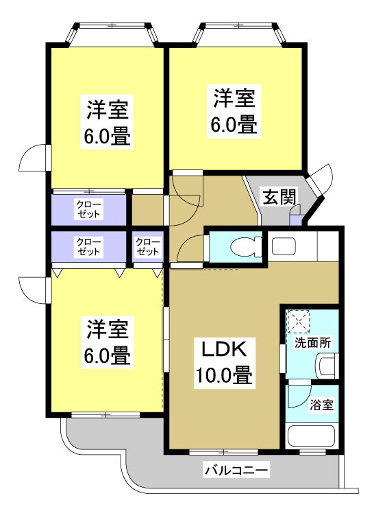 遠鉄ハイツ西ヶ崎F棟201の間取り
