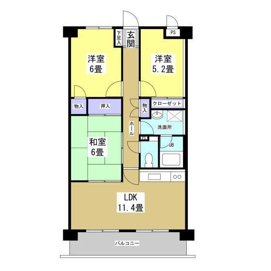 フォンティーナ今之浦303の間取り