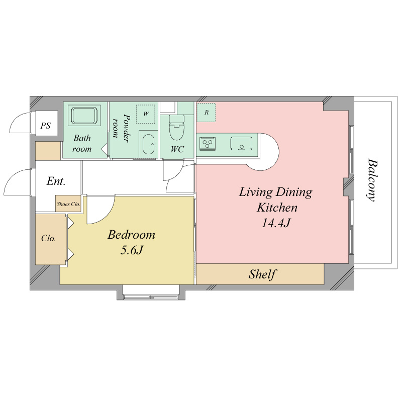 浜松市中区八幡町の賃貸マンションの間取り