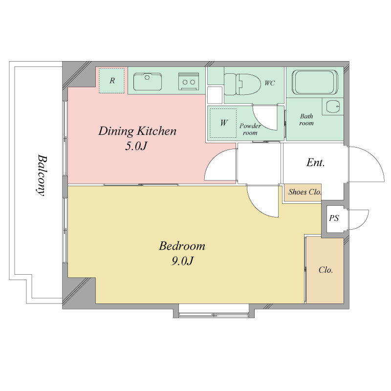 浜松市中区八幡町の賃貸マンションの間取り