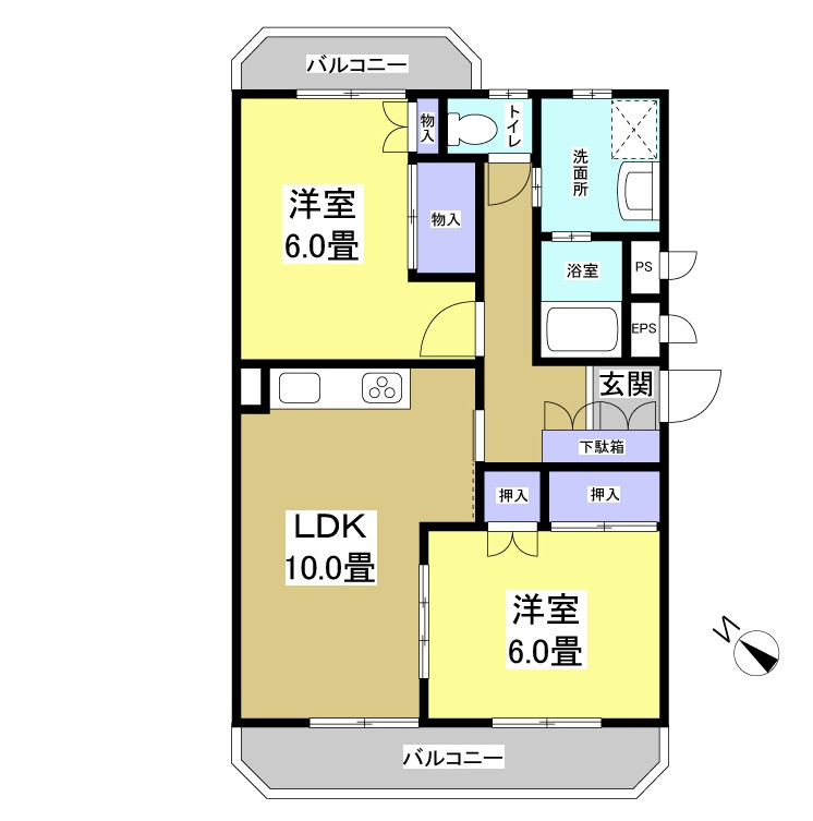 ブライティ西伊場203の間取り