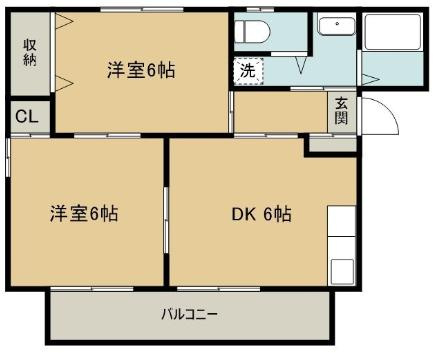 小平市小川町２丁目の賃貸マンションの間取り