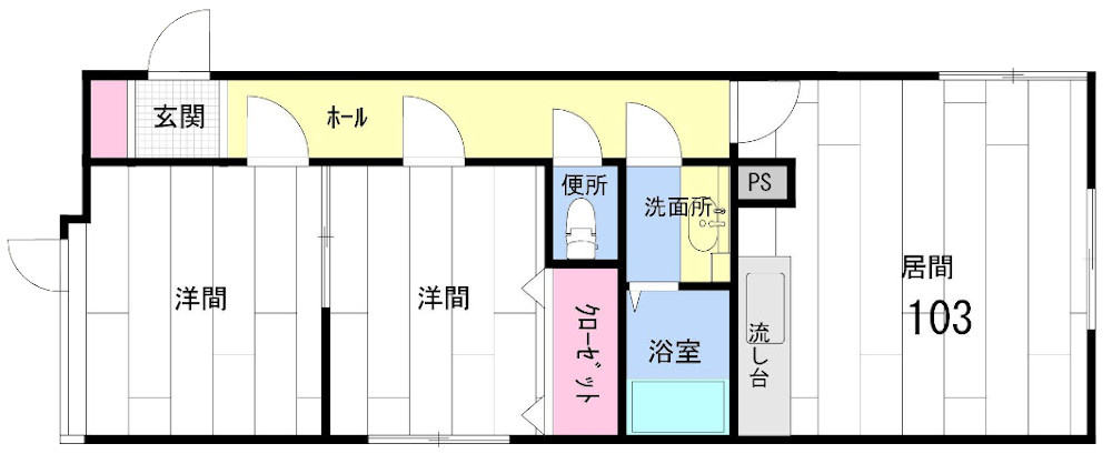 ビッグバーンズマンション北郷ⅢAの間取り