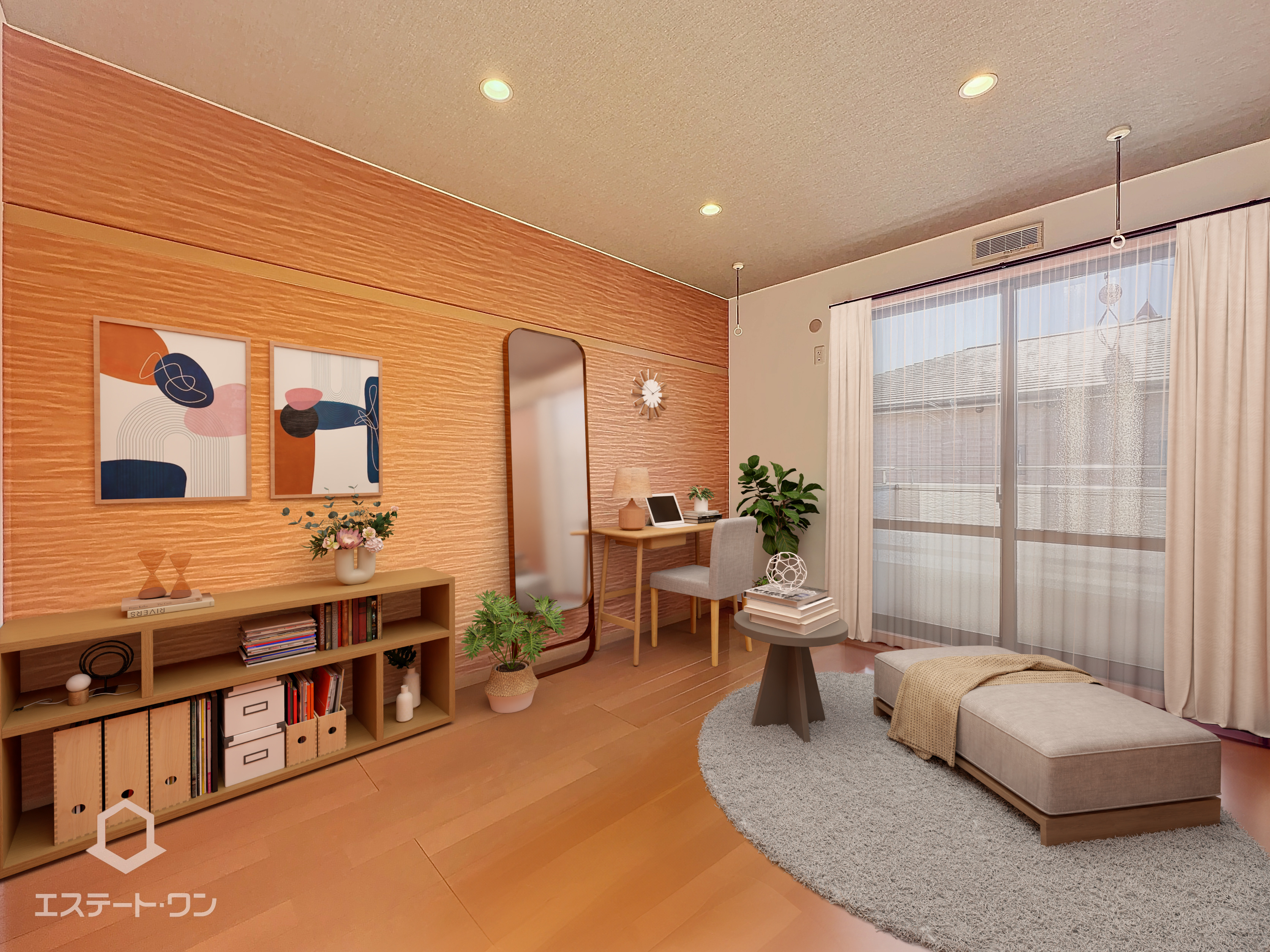 ソレイユBの居間・リビング