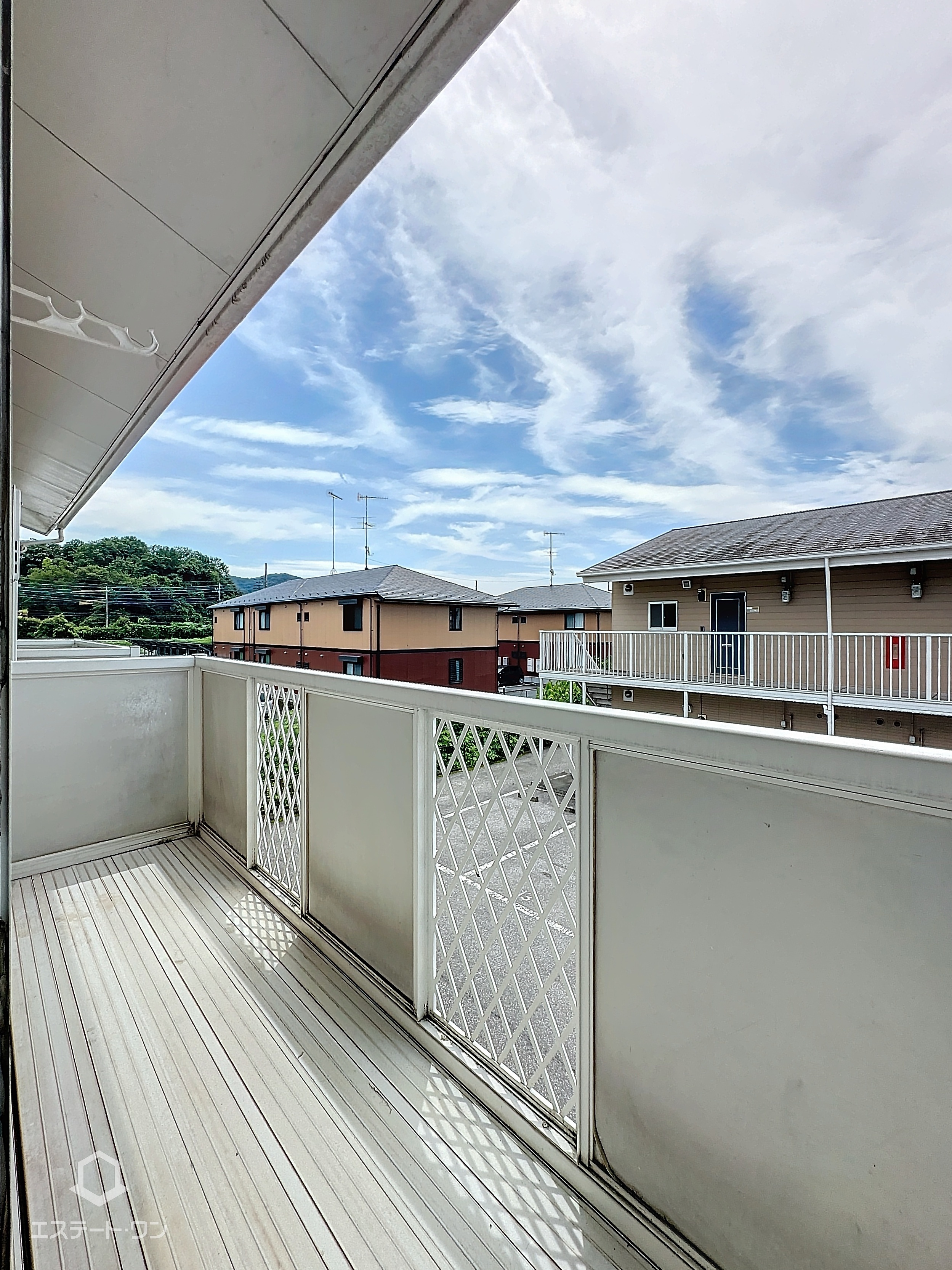 ジャスティスA202のバルコニー|屋根付きが嬉しいバルコニー☆