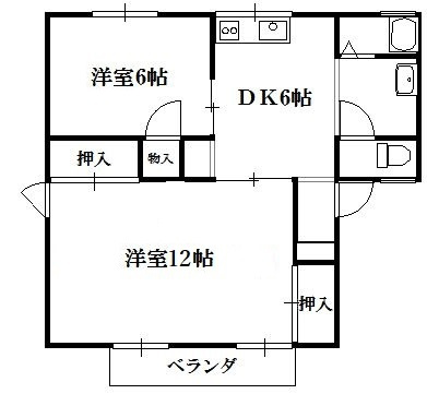 セジュール藤Bの間取り