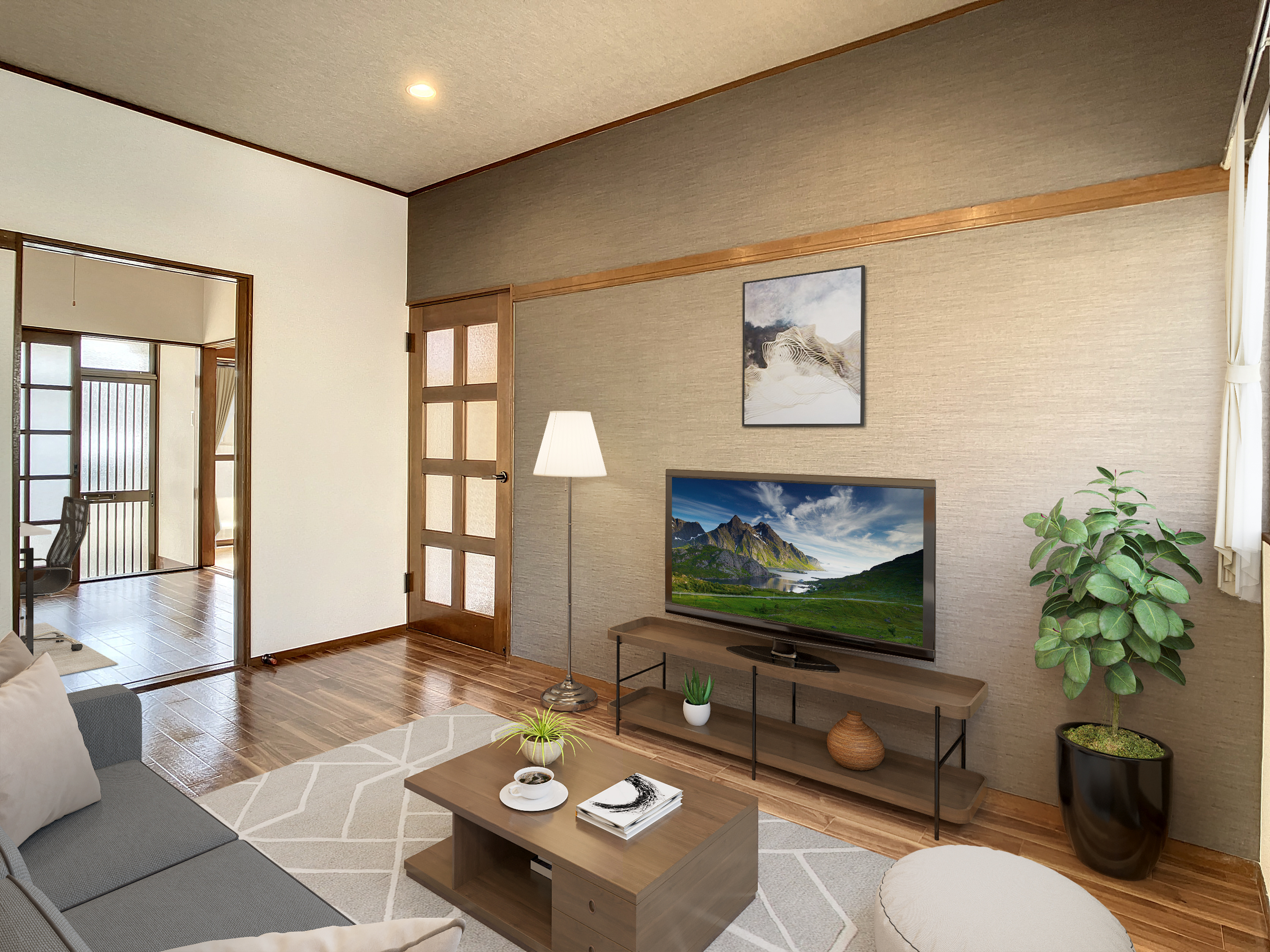 安藤貸家住宅の居間・リビング