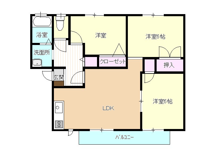 サニーハウス101の間取り